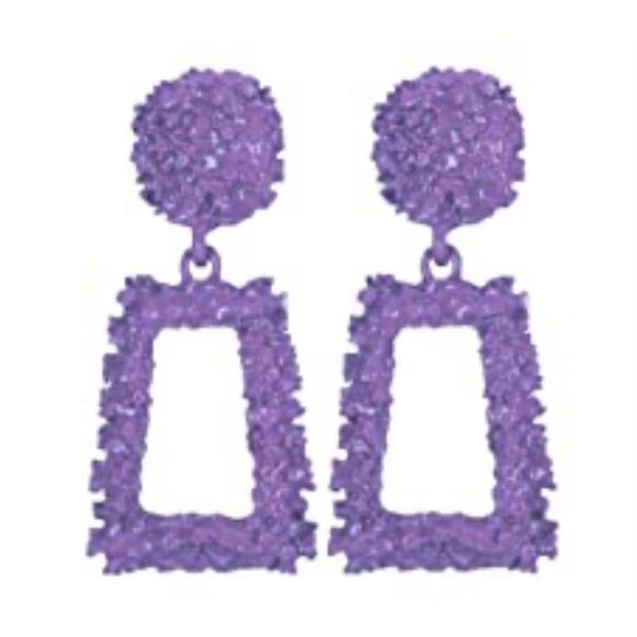 Textured Metal Drop Earrings - Picture 1 of 1